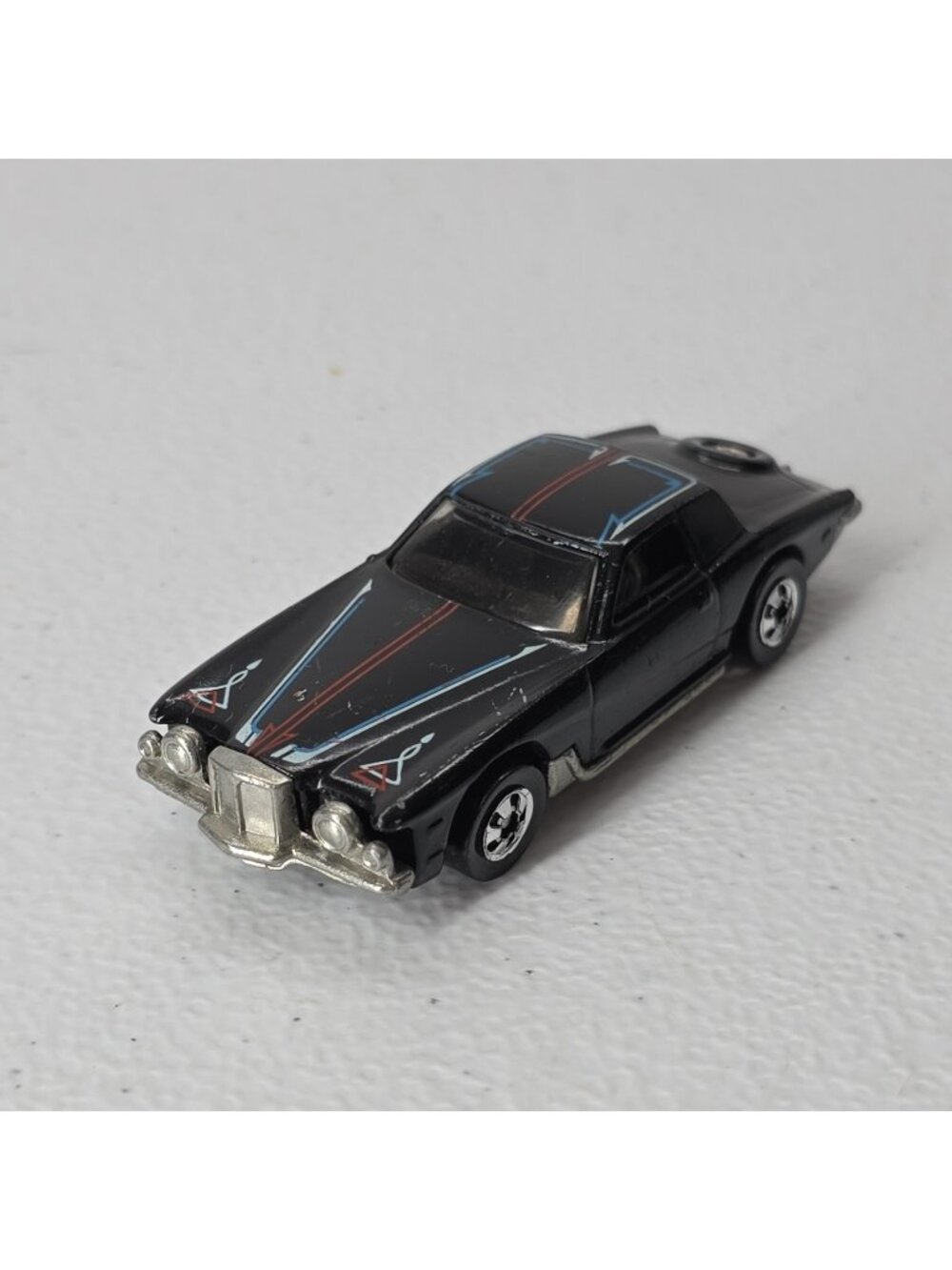 Vtg Hot Wheels Die Cast Stutz Blackhawk 1979 Black Silver Blackwall Malaysia